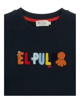 Sudadera Navy Hidden Logo El Pulpo