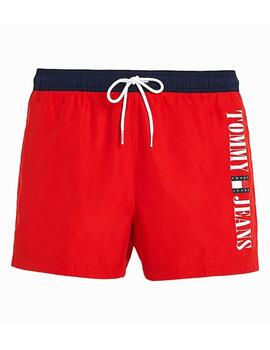 Bañador Rojo Logo Tommy Jeans