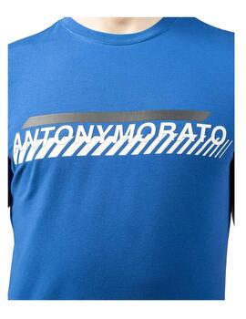 Camiseta azul super slim fit in Antony Morato