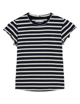 Camiseta Striped Ruffle Tommy Hilfiger