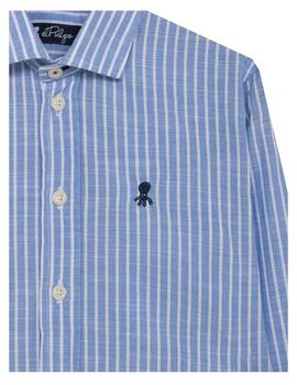 Camisa Relax Stripes Celeste El Pulpo