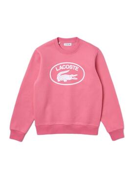 Sudadera rosa logo Lacoste