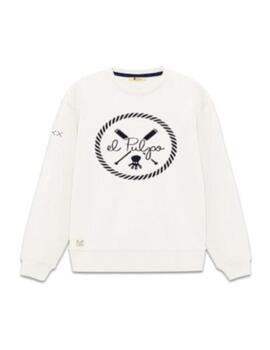 Sudadera blanca remos new wave  El Pulpo