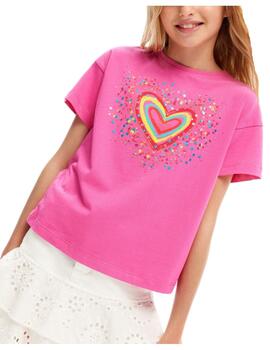 Camiseta Heart fucsia Desigual