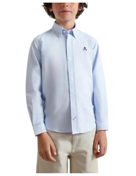 Scalpers Button Down Long Sleeve Shirt White