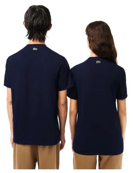 Camiseta azul marino logo Lacoste