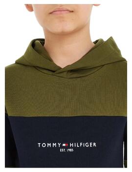 Sudadera colorblock green Tommy Hilfiger