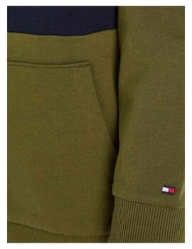 Sudadera colorblock green Tommy Hilfiger