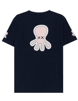 Camiseta Back azul marino logo El Pulpo