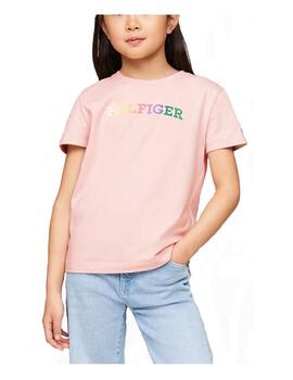 Camiseta Monotype Pink Logo Multi Tommy Hilfiger