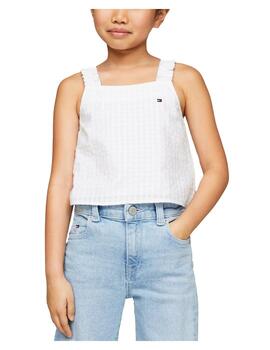 Top Seersucker Gingham White Tommy Hilfiger