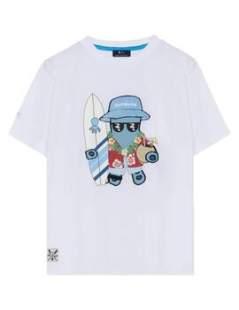 Camiseta Estampado Hawaiano White El Pulpo