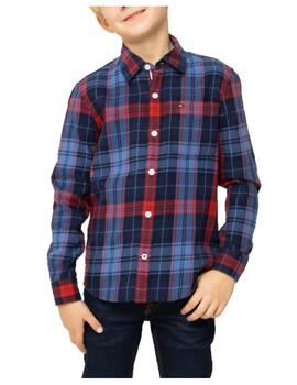 Camisa Checked cuadros azul y roja Tommy Hilfiger