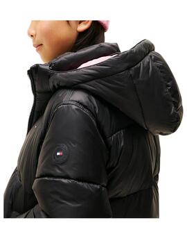 Chaqueta Hooded Shiny Black Tommy Hilfiger