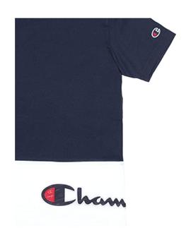 Camiseta combinada azul logo lateral Champion