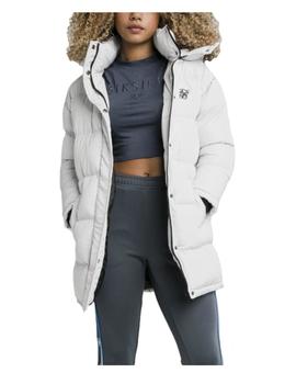 Chaqueta acolchada gris Longline SikSilk