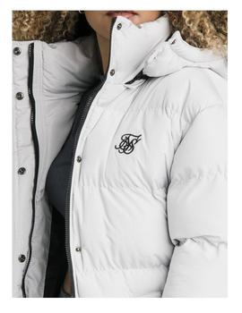 Chaqueta acolchada gris Longline SikSilk
