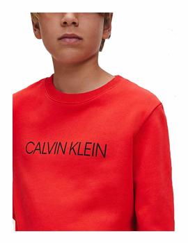 Sudadera roja Institucional Logo Calvin Klein