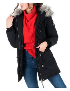 Parka Dinah negra con pelo Pepe Jeans