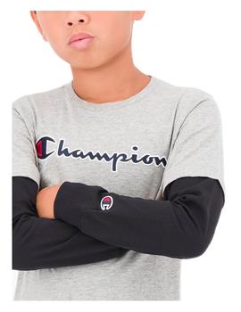 Camiseta manga larga gris Champion