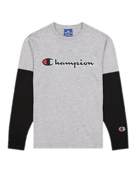 Camiseta manga larga gris Champion