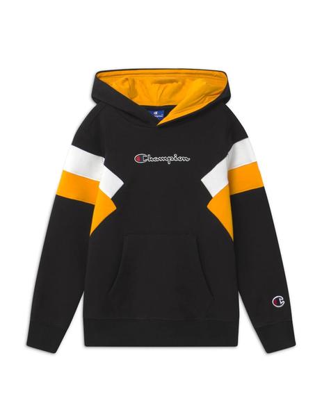 Sudadera negra y amarilla con capucha Champion