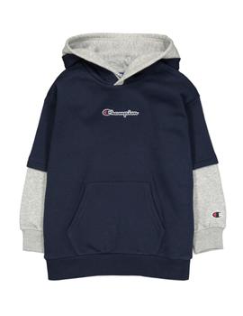 Sudadera azul y gris con capucha Champion