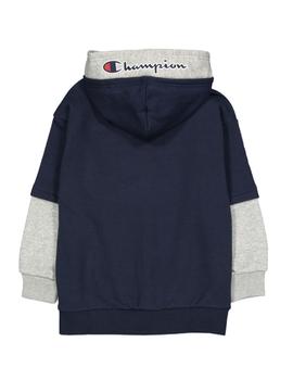 Sudadera azul y gris con capucha Champion