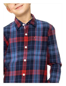 Camisa Checked cuadros azul y roja Tommy Hilfiger