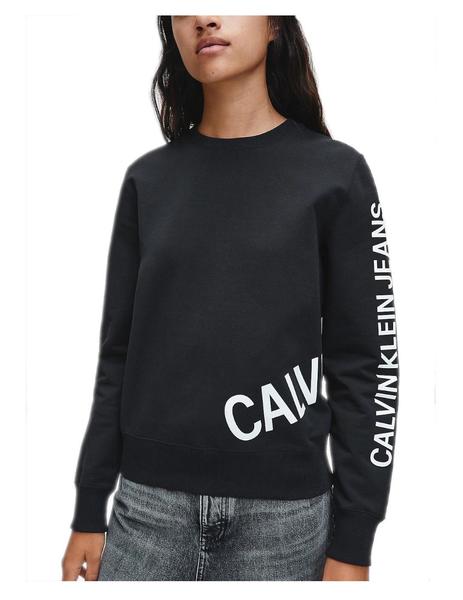 Sudadera negra de mujer Plus Mid Scale Monog Calvin Klein Taglia