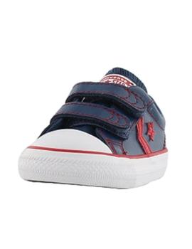 Zapatilla star player velcro ox piel azul Converse