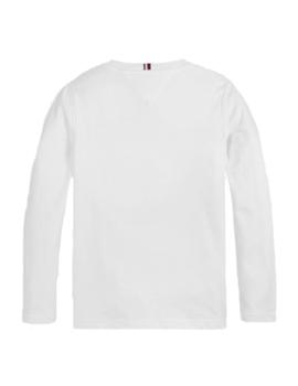 Camiseta Heritage Logo blanca Tee L/S Tommy Hilfig