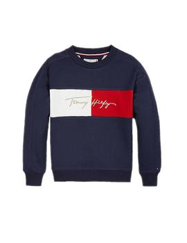 Sudadera Icons Logo Crew Sweatshirt azul Tommy Hil