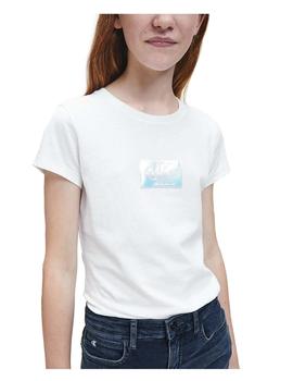 Camiseta blanca Monogram Badge Slim Calvin Klein