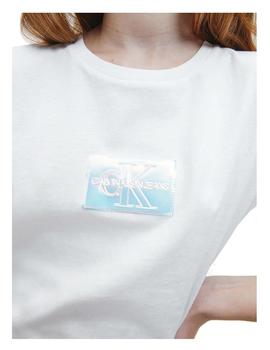 Camiseta blanca Monogram Badge Slim Calvin Klein