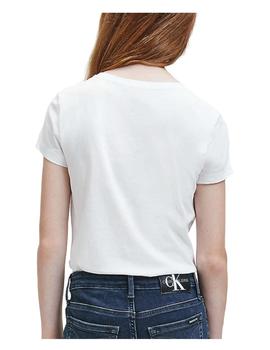 Camiseta blanca Monogram Badge Slim Calvin Klein