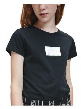 Camiseta negra Monogram Badge Slim Calvin Klein